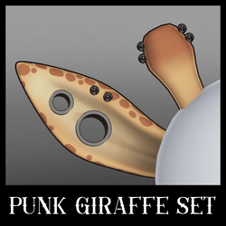 Punk Giraffe Set - VRChat Furry Ears and Tail