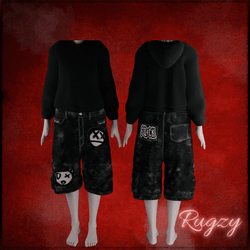 RR Long Patched Shorts