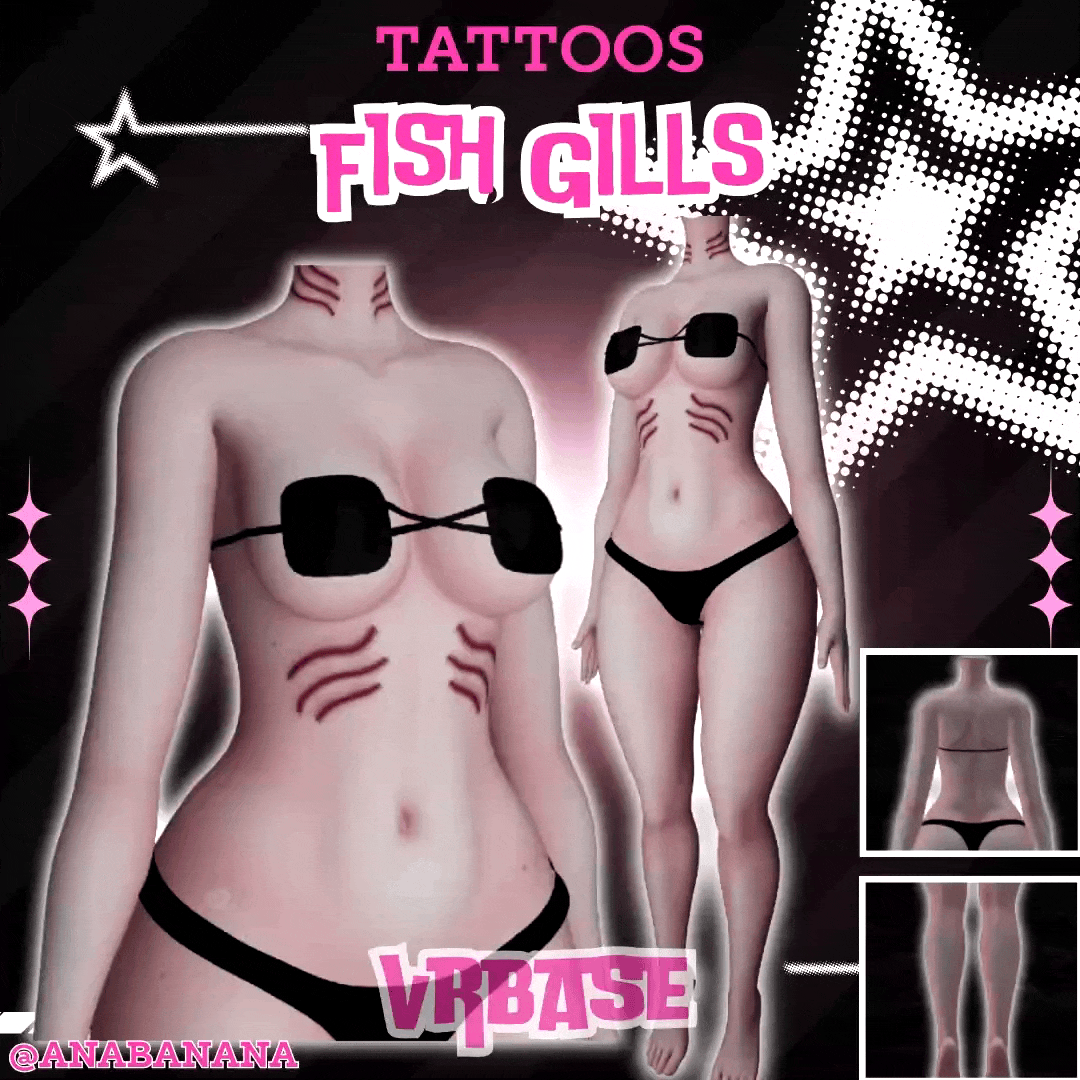 🦈 Fish Gills Tatts | Multi-Base Compatible