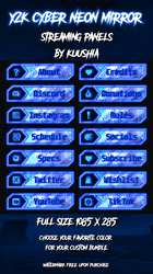 Y2K Neon Sci-Fi Cyber Mirror Streaming Panels