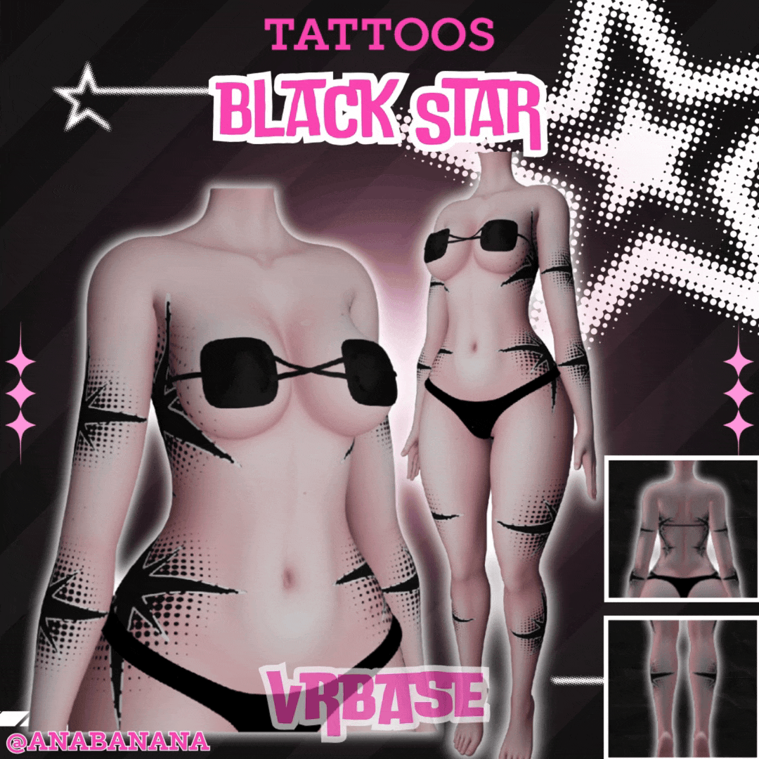 🌟 Black Star Tatts | Multi-Base Compatible