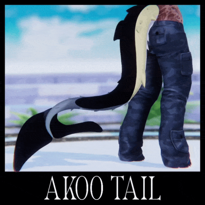 Akoo Tail - VRChat Fluffy Dolphin / Orca Tail