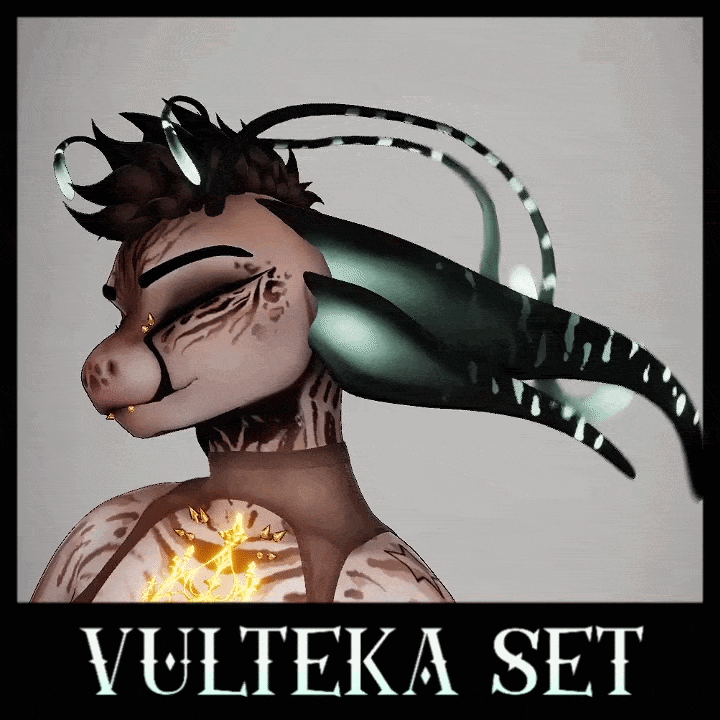 Vulteka Set - VRChat Alien Tail, Ears and Antennae