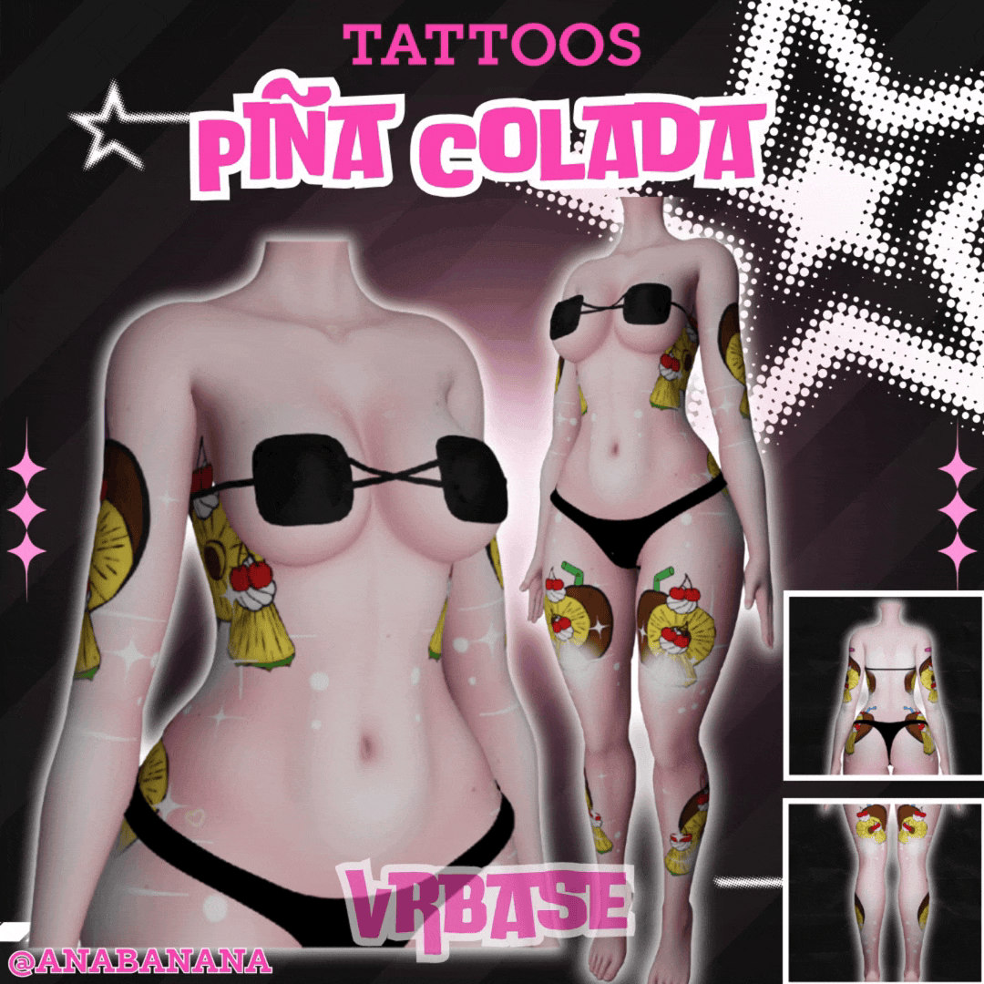 🍍 Piña Colada Tatts | Multi-Base Compatible