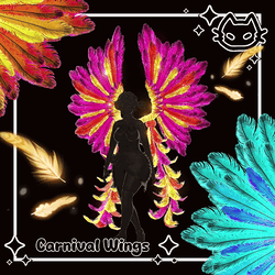 🦜Carnival Wings 🦜 Feather Wings 🦜 Carnaval 🦜 Tropical bird 🦜