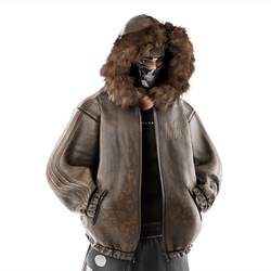 Leather Fur Puffer