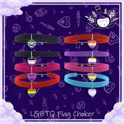☽ Elfie's LGBTQ Flag Choker ☾