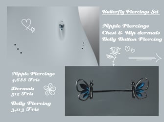 Butterfly Piercings Set