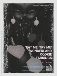 'eat me, try me' wonderland cookie earrings
