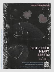 distressed heart berets (bundle)