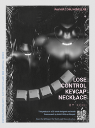 'lose control' keycap necklace (free)