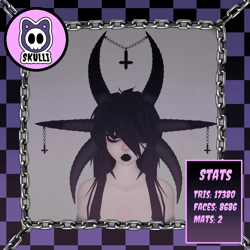 Triple Goth Demon Horns