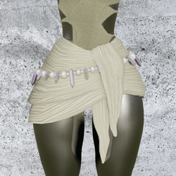 Creped Silk Wrap with FREE Crystal Belt by 3DIMES