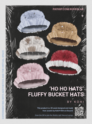 'ho ho hats' fluffy bucket hat pack (bundle)