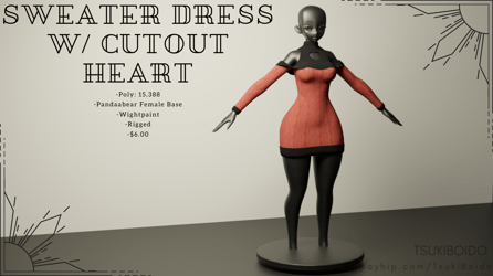Sweater Dress w/ Cutout Heart