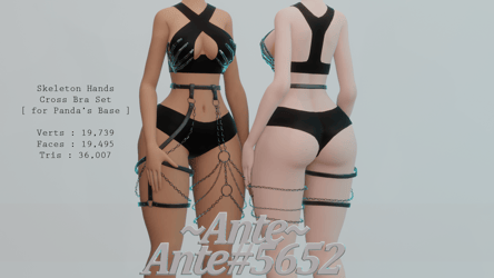 Skeleton Hands Cross Bra Set