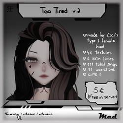 Too Tired Head Texture v2 (FREE IN SERVER) 