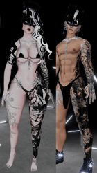 Memento Mori Tattoo Texture Couple package (ZinFit Base) (Azura Head)(Ace V2-V4)(Zinpia Mike Head)