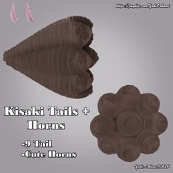 Kisaki Kitsune Tails + Horns