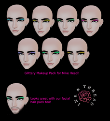 Hand Drawn Mike Head Makeup Glitter