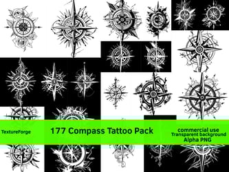 Compass Tattoo Pack