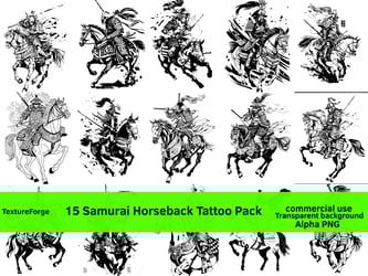 Samurai Horseback Tattoo Pack