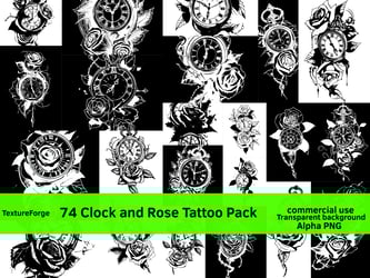 Clock Rose Tattoo Pack