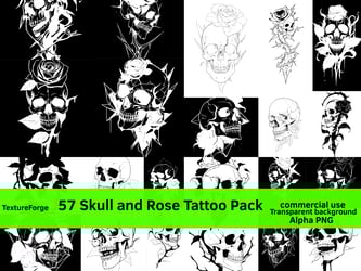 Skull and Rose Tattoo Pack