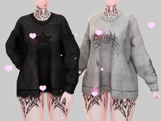 Spotlights ripped sweater /Zinpia fit base / C&P / Vrchat assets