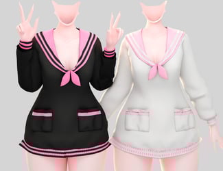 Sailor school outfit / Panda'base / C&P / Vrc asset