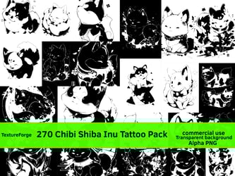 Chibi Shiba Inu Tattoo Pack 