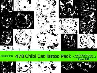 Chibi Cat Tattoo Pack