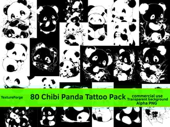 Chibi Panda Tattoo Pack