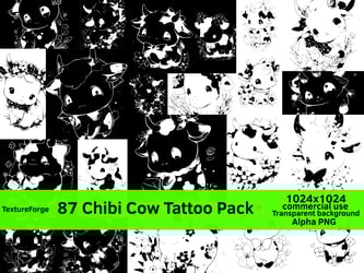 Chibi Cow Tattoo Pack