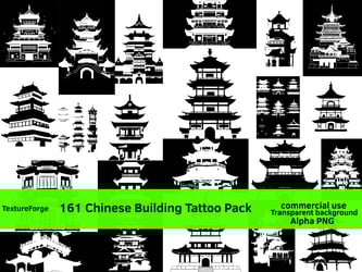 Chinese Building Tattoo Pack
