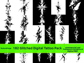 Glitched Digital Tattoo Pack