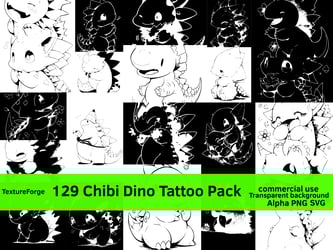 Chibi Dino Tattoo Pack