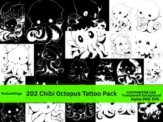 Chibi Octopus Tattoo Pack