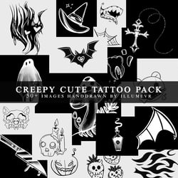 Creepy Cute Tattoo Pack ( Commercial Use )
