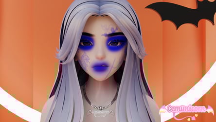 Porcelain warrior makeup for Ameila head