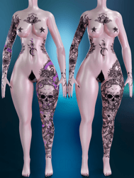 "Flowering Skulls" ZinFit Base Japanese Tattoo set