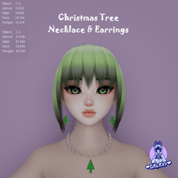 Christmas Tree Necklace & Earrings