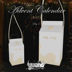 ⁺♡˚·﹙ yule fuel. ﹚ eggnog carton bag (free) | yue's advent calendar 2023