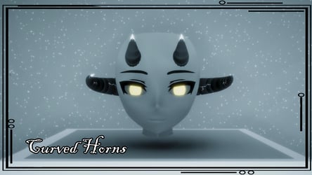 Curved Horns 3D Model