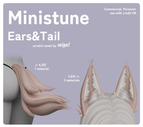 Ministune Ears&Tail; set - VRC Asset