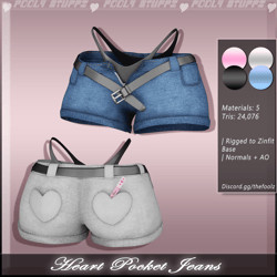 Heart Pocket Jeans ♡ [Commercial Use]