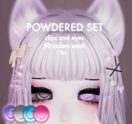 Powdered Set ୨୧⋆｡˚  (hair clips and eyes)