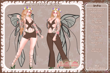 Ambretta Fairy (3.0 VRChat Avatar) PC Only