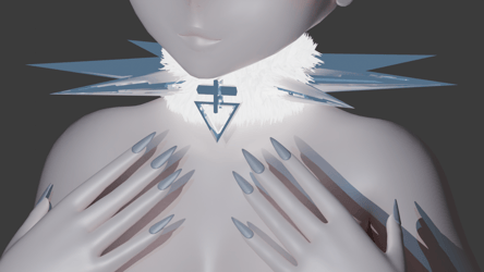 Spikey Floof Choker || VRChat Asset || FREE
