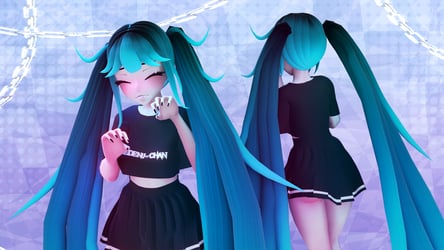 Hoetsune Miku Pigtails || VRChat asset || 8€